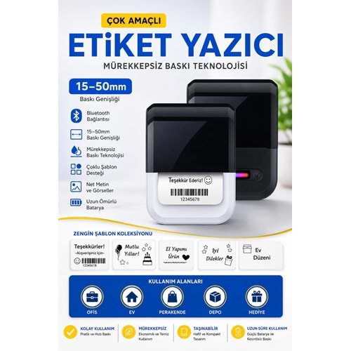 Yk Desıgn U1 Printer Etiket Yazıcı