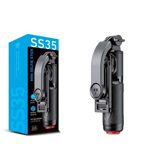 Subzero SS35 Katlanabilir Mini Selfi Çubuğu - Tripod - 61CM Bluetooth Uzaktan Kumanda Tek Tuşla Hızlı Kurulum Ayarlanabilir Telefon Tutucu