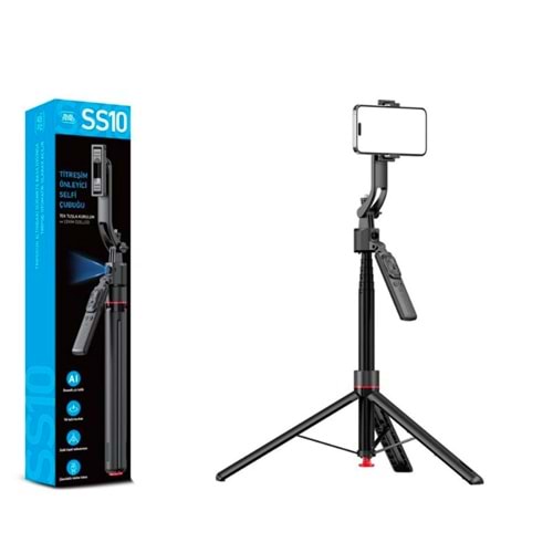 Subzero SS10 Titreşim Önleyici Selfi Çubuğu - Tripod - 172CM Bluetooth Uzaktan Kumanda 360° Dönebilen Telefon Tutucu Akıllı Yüz ve Hareket Takibi