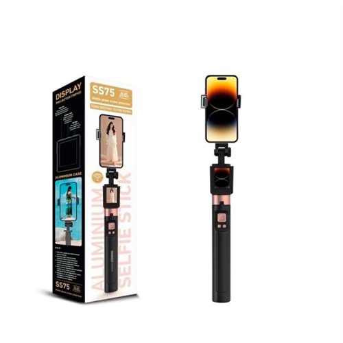 Subzero SS75 Ekran Yansıtmalı Telefon Tripodu - WIFI - 173CM Bluetooth Uzaktan Kumanda Dahili Ön İzleme Ekranı Ayarlanabilir Telefon Tutucu