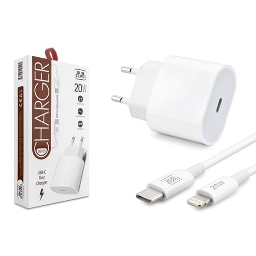 Subzero SG105 20W PD Type-C to Lightning Beyaz Şarj Aleti
