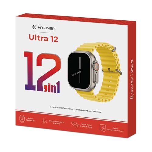 Katjmer Ultra12 12kordon+Saat Kılıfı+Ekran Koruyucu Akıllı Saat