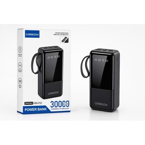 Carboon CRN-P12 30.000 Mah Kendinden kablolu powerbank