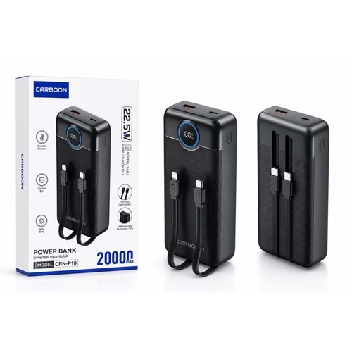 Carboon CRN-P10 20.000 Mah 22.5W Kendinden kablolu powerbank