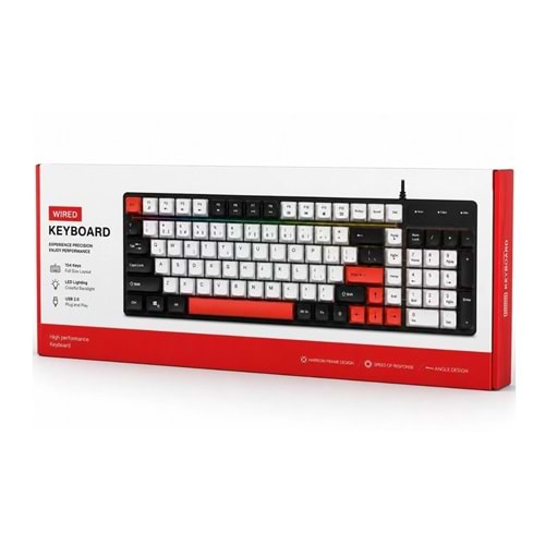 Jedel K30P USB Kablolu Aydınlatmalı Gaming Oyuncu ve Ofis Klavyesi Kompakt Tasarım