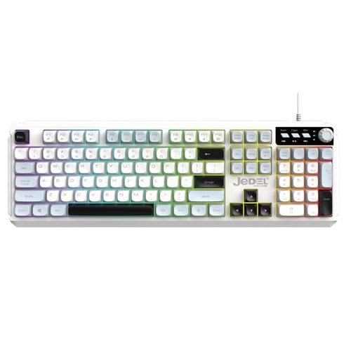 Jedel K511 Kablolu Gaming Oyuncu Klavyesi - 104 Tuş RGB Gökkuşağı Aydınlatmalı