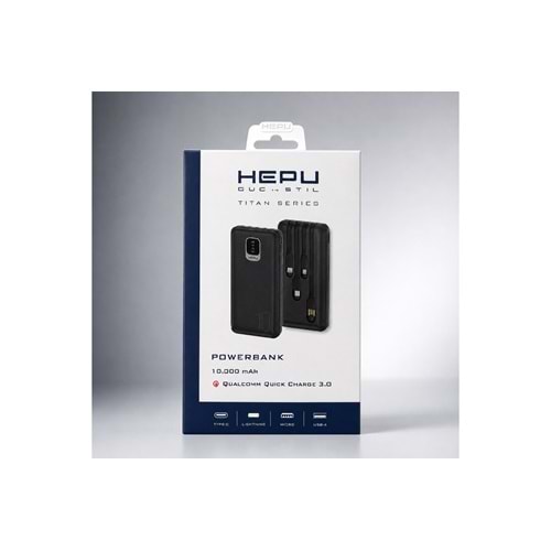 HEPU HP-TP01S Titan Series Powerbank 10.000 mAh Dahili Çoklu Kablolu