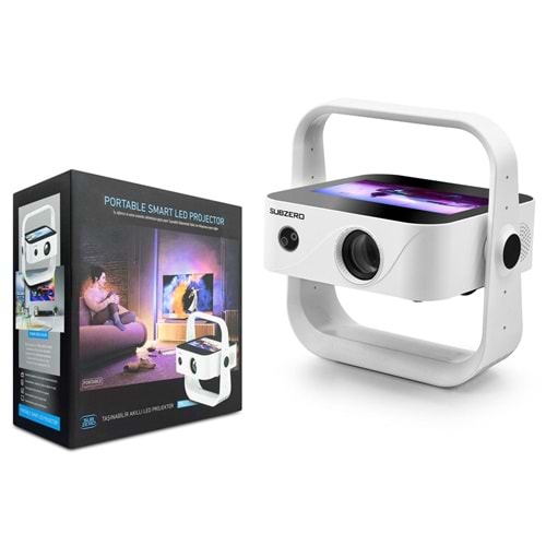 Subzero PRJ77 7inç Ekran 4K Ultra HD Otomatik Odaklama Hıfı stereo Hoparlör Projeksiyon