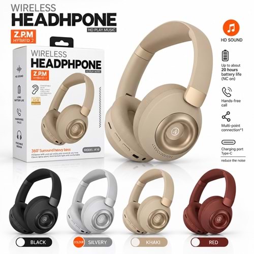 Yk Design A16 Bluetooth 5.4 Kulaküstü Kulaklık