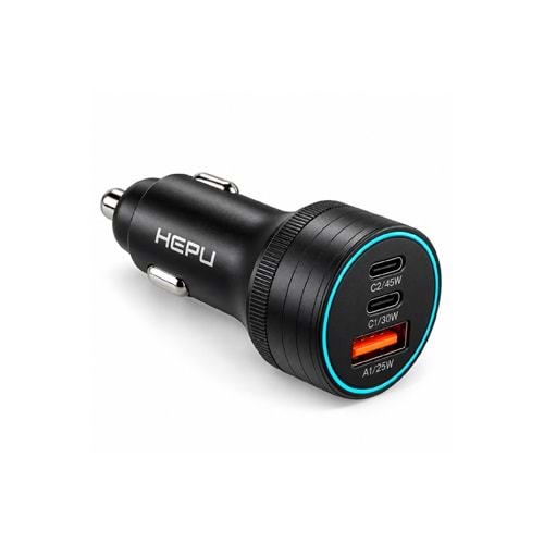 HEPU HP-AD01 45W Hızlı Araç Şarjı – Type-C & USB Çıkışlı