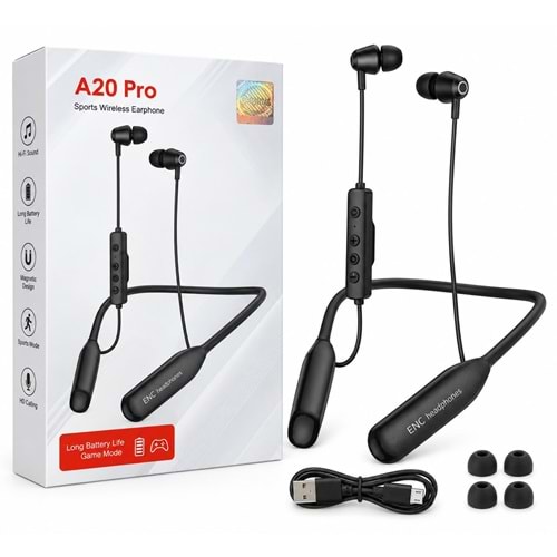 Nexer A20 Pro Boyun Askılı Kablosuz Bluetooth 5.4 Kulaklık Uzun Pil Ömrü Oyun Gaming Modlu