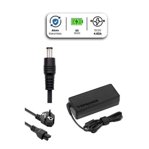 SPRANGE SR-L27 19.5V 4.62A 4.5* 3.0mm 90W DELL İçin Laptop Adaptör