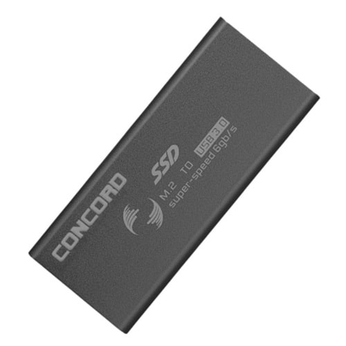 Concord C-898 NGFF SATA M.2 SSD Uyumlu SSD Kutu Alüminyum Kasa Siyah