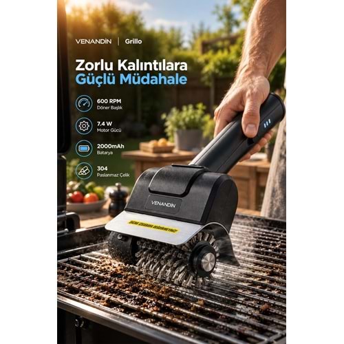 Venandin RC-4BA Grillo Şarjlı Izgara Temizleme Aleti