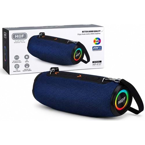 HF-F37 Süper Bas Taşınabilir Kumaş Kaplı Woofer Bluetooth Hoparlör