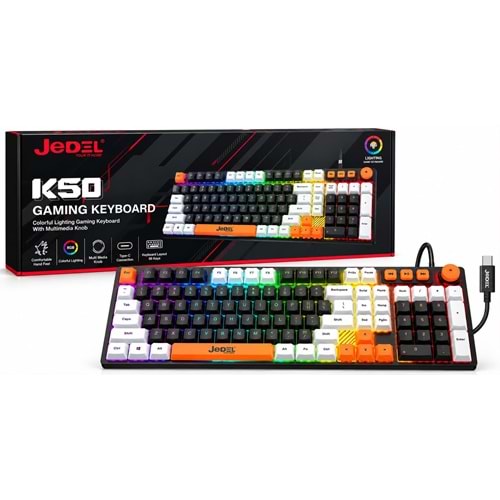 Jedel K50 Type-C Kablolu Anahtarlık Hediyeli RGB Gaming Kulaklık