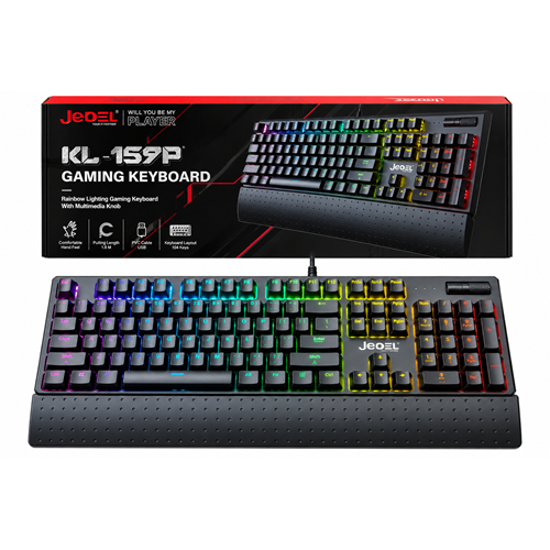 Jedel KL-159P Mekanik Red Swich Bileklik Destekli Gaming Rgb Klavye