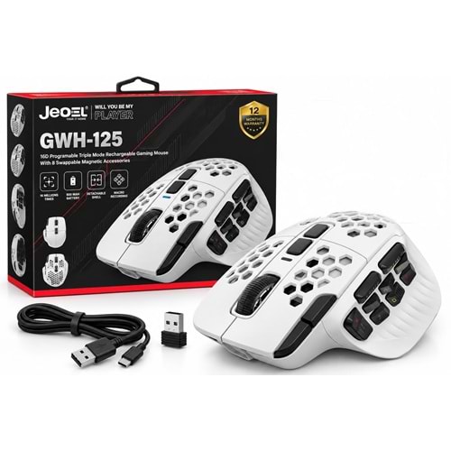 Jedel GWH-125 24.000 DPI'a kadar destekli 16 adet programlanabilir tuş ve makro Mouse