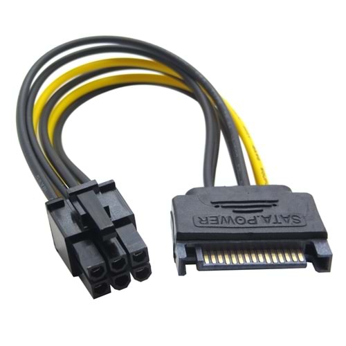 Hadron HN4535 Sata Elektrikten 6 Pin Çevirici (6Pin Ekran Kartı Güç Kablosu)