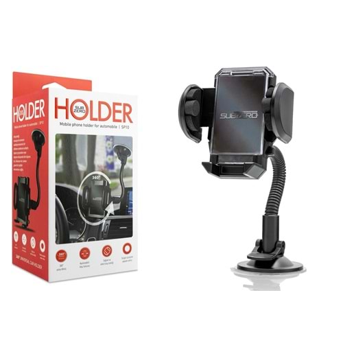 Subzero SP10 Vantuzlu 360 Derece Dönen Araç Telefon Tutacağı