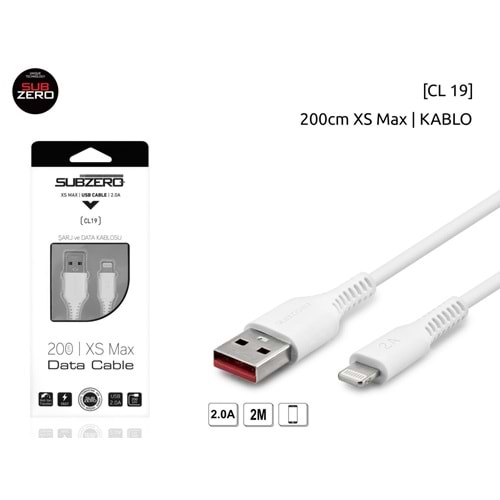 Subzero CL19 Iphone 2.4A 2 Mt Şarj Data Kablosu