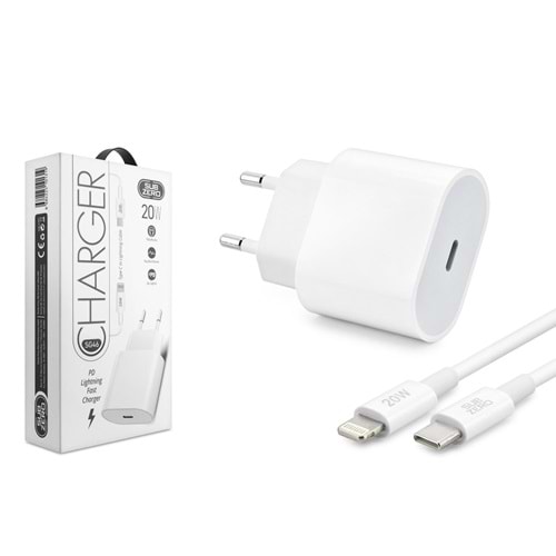 Subzero SG46 20W PD Type-C to Lightning Beyaz Şarj Aleti
