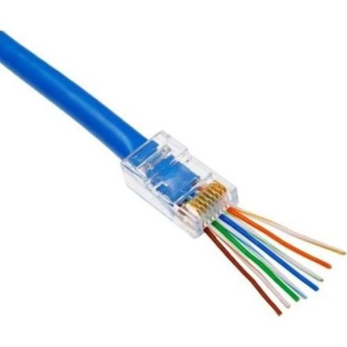Rj45 CAT6 Konnektör Yeni Nesil Delikli Jack UTP Jak Connector 100lu