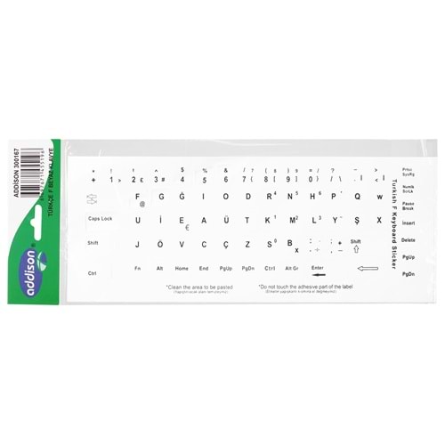 Addison 300167 Türkçe Q Gri Klavye Stiker