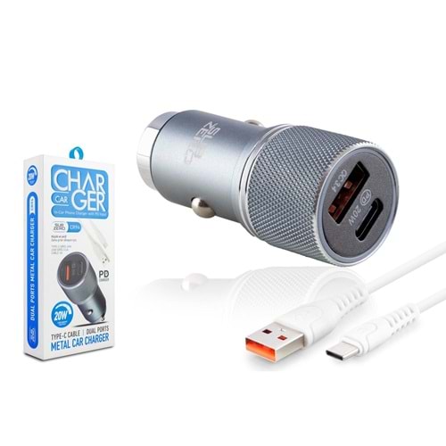Subzero CR94 20W 3.4A Hızlı PD+Usb Çıkışlı Type-C Araç Şarj Aleti