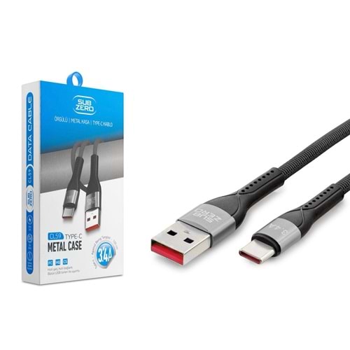 Subzero CL59 3.4A Type-C Hasır Şarj Data Kablosu