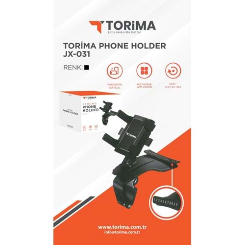 Torima JX-031 Çok Amaçlı Numaratikli Holder Araç İçi Telefon Tutucu
