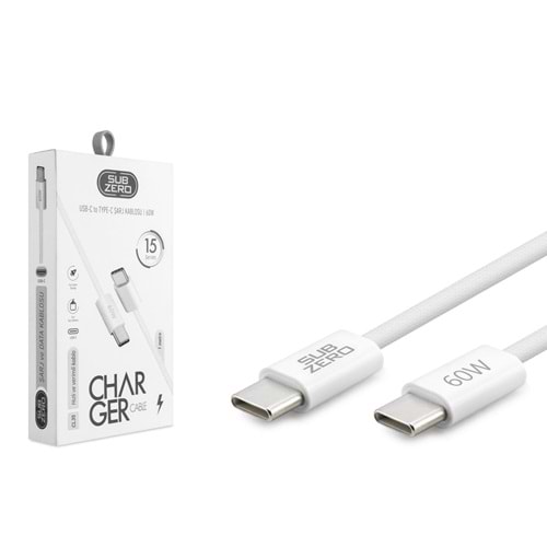 Subzero CL35 60W 1metre İphone15 Type-c To Type-C Pd Şarj Kablosu Örgülü