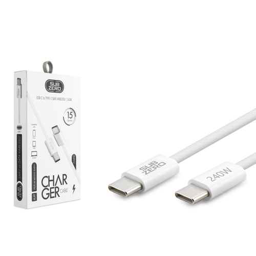 Subzero CL37 240W 2metre İphone15 Type-c To Type-C Pd Şarj Kablosu Örgülü
