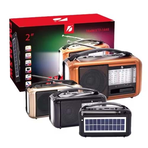 Subzero Ktf-1448 Güneş Enerjili Lambalı Mini Bluetooth Speaker Nostalji Radyo