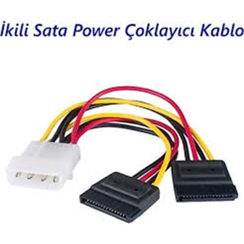 İkili Çift Sata Power Hdd 4 pin Güç Kablosu
