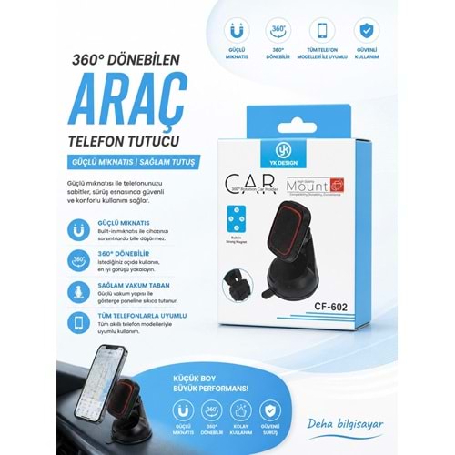 YK Desıgn CF-602 Mıknatıslı Telefon Tutacagı