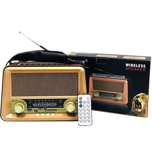 GOLON RX-BT1006SQ Bluetooth-USB-SD-FM Şarjlı/ Ledli Nostaljik Radyo
