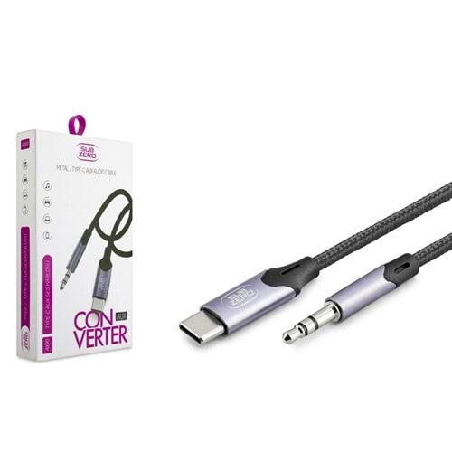 Subzero AX90 Type-C To 3.5 mm Metal Hasır Aux Kablo