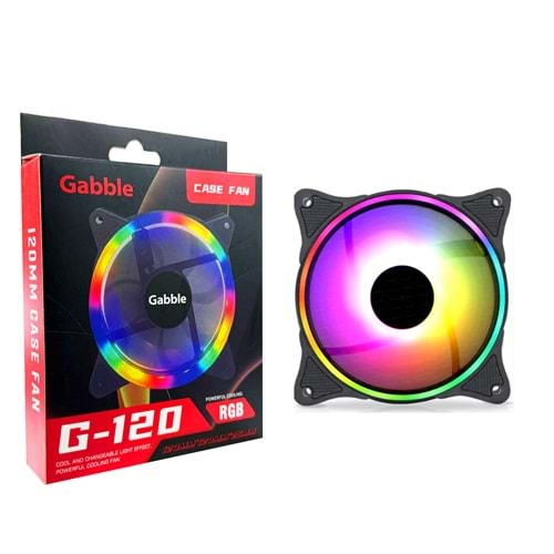 GABBLE GAB-RGKF120 12CM RGB Bilgisayar Sessiz Kasa Fanı Siyah Standart