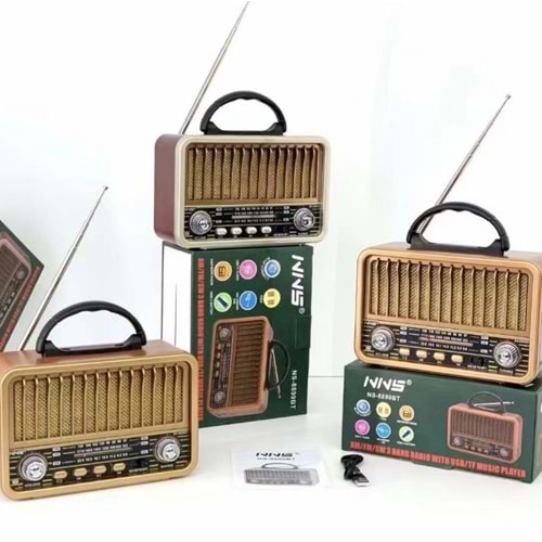 NNS NS-8899BT Usb/Sd Mp3 Çalar Bluetooth Şarjlı Nostaljik Radyo