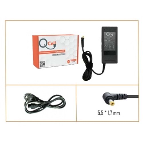 Qcell QBA-004 19V 4.74 A 5.5*1.7 Acer 65W Laptop Adaptör