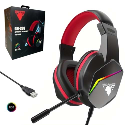 Jedel GH-269 Profesyonel Headset Pro 7.1 Usb Girişli Rgb Gaming Oyuncu Kulaklığı