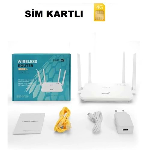 Pars PRS-CP14G 4G Kablosuz Yönlendirici wifi 6+ 300 Mbps 4G Sim Kartlı