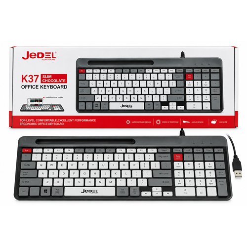 JEDEL-K37 Ultra Hızlı Tepki Kablolu Oyun Ofis Klavyesi Zaman Sessiz Düğmeli