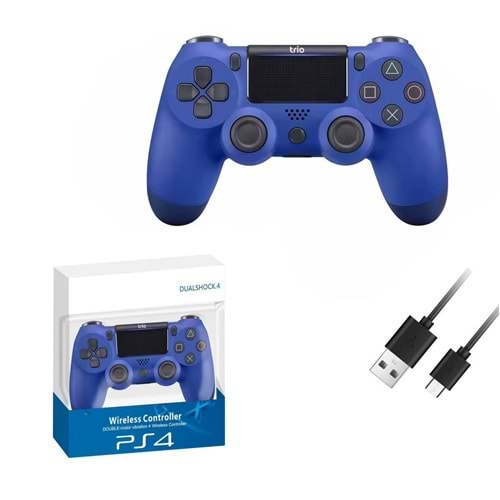 Trio TR901M (Mavi) Doubleshock 4 Kablosuz Titreşimli PS4 Oyun Kolu