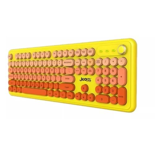 JEDEL-WKB104 (Sarı) Renkli Yumuşak tuş Bluetooth/Kablosuz Klavye