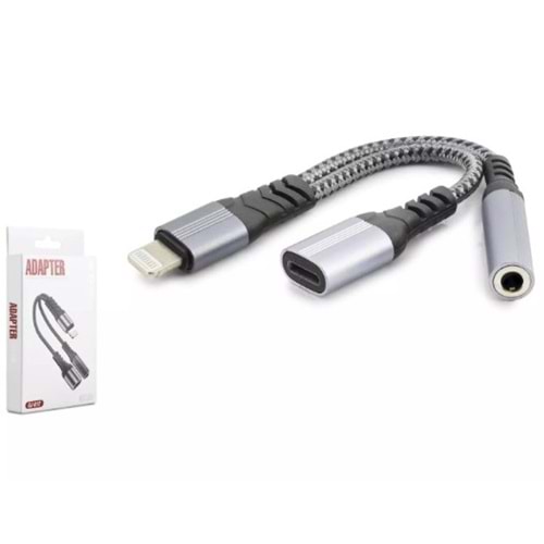 Hadron Gj-012 Lightning To Type-C + 3.5Mm F Kablo Siyah