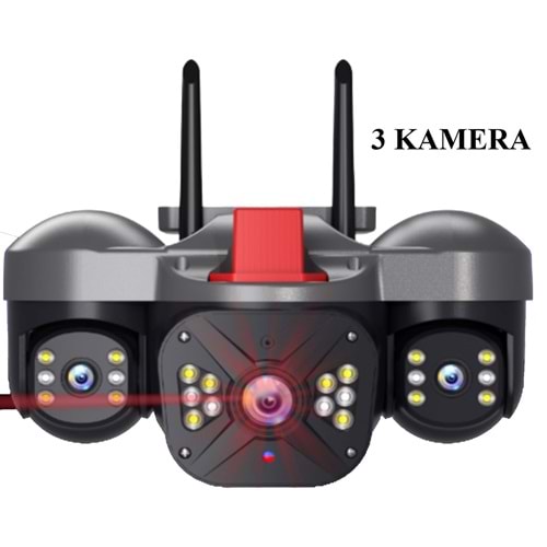 Apronx APX-WP332 6Mp 2.8mm-3.6mm22 Led Wifi PTZ(3kameralı)(Hieasy)