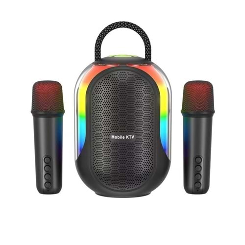 Venandin K-BOX Bluetooth Çift Mikrofonlu RGB Işıklı Yükses Ses Müzik Kutusu