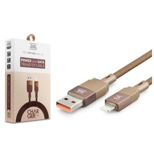 Subzero CL165 Metal Başlık Hasır 6A Lightning Hızlı Şarj Data Kablosu 1mt